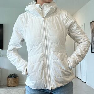 Lululemon White Hooded Women's Puffer Jacket
